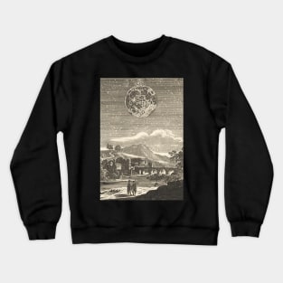 Antique Black and White Renaissance Era Moon by Allain Mallet Crewneck Sweatshirt